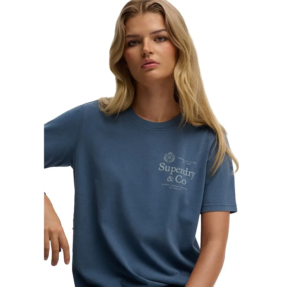 Футболка с коротким рукавом Superdry Luxe Casual Relaxed Fit, синий — фото 4