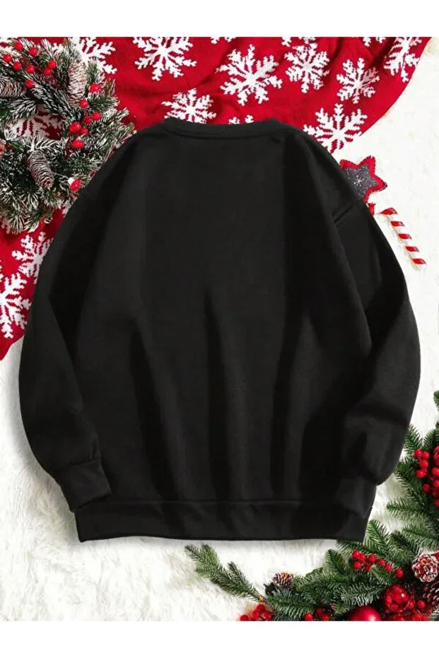 Детские свитшот с принтом для мальчиков Merry Christmas Printed Bymeer, Black — фото 2