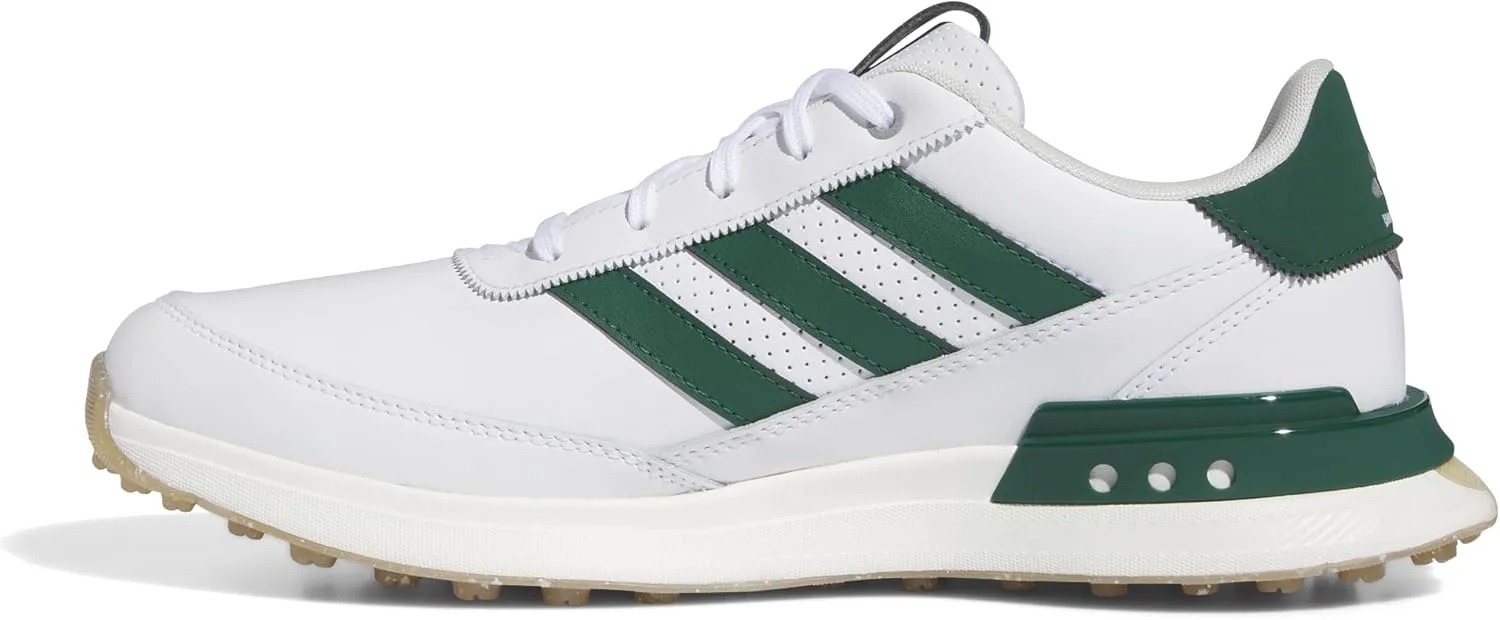 

Мужские гольф-туфли Adidas S2G без шипов из кожи, размер 24, белый/зеленый