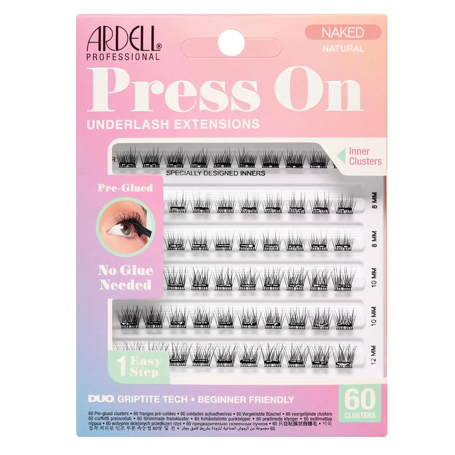 Накладные ресницы Press On Naked Natural, Ardell, набор 60 шт, 5 длин (8-14 мм)