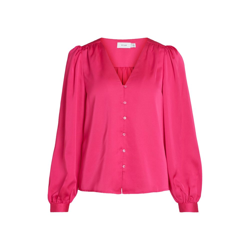 

Розовая рубашка из полиэстера Vila Clothes