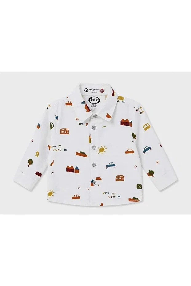Детская рубашка для мальчиков с длинным рукавом Isis Baby Boy Shirt Outlet, White — фото 3