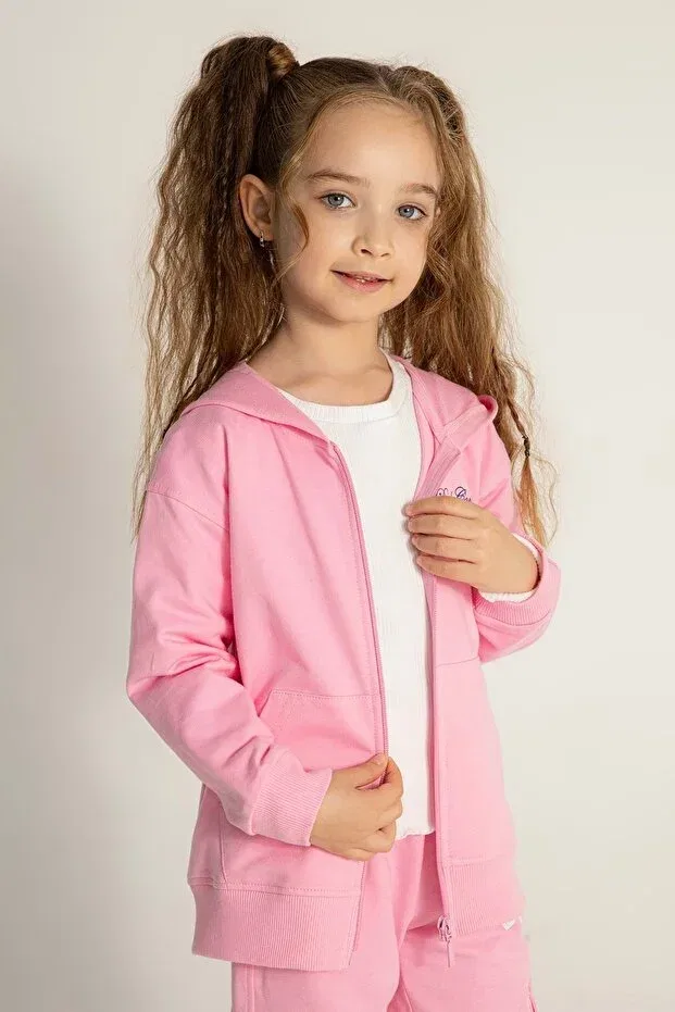 Детский кардиган для девочек с принтом Basics Wakawakakidsstore, Pink — фото 3