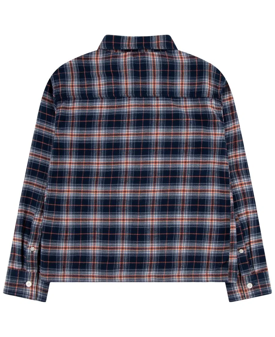 Фланелевая рубашка с длинным рукавом Coastal Local Flannel Plaid abercrombie kids, Navy — фото 2