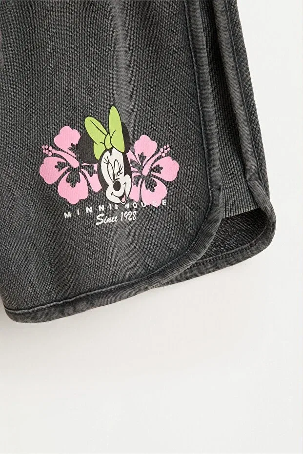 Детские шорты для девочек хлопковые Minnie Mouse With A Pale Effect Disney Lefties, Antrasite Gray — фото 4