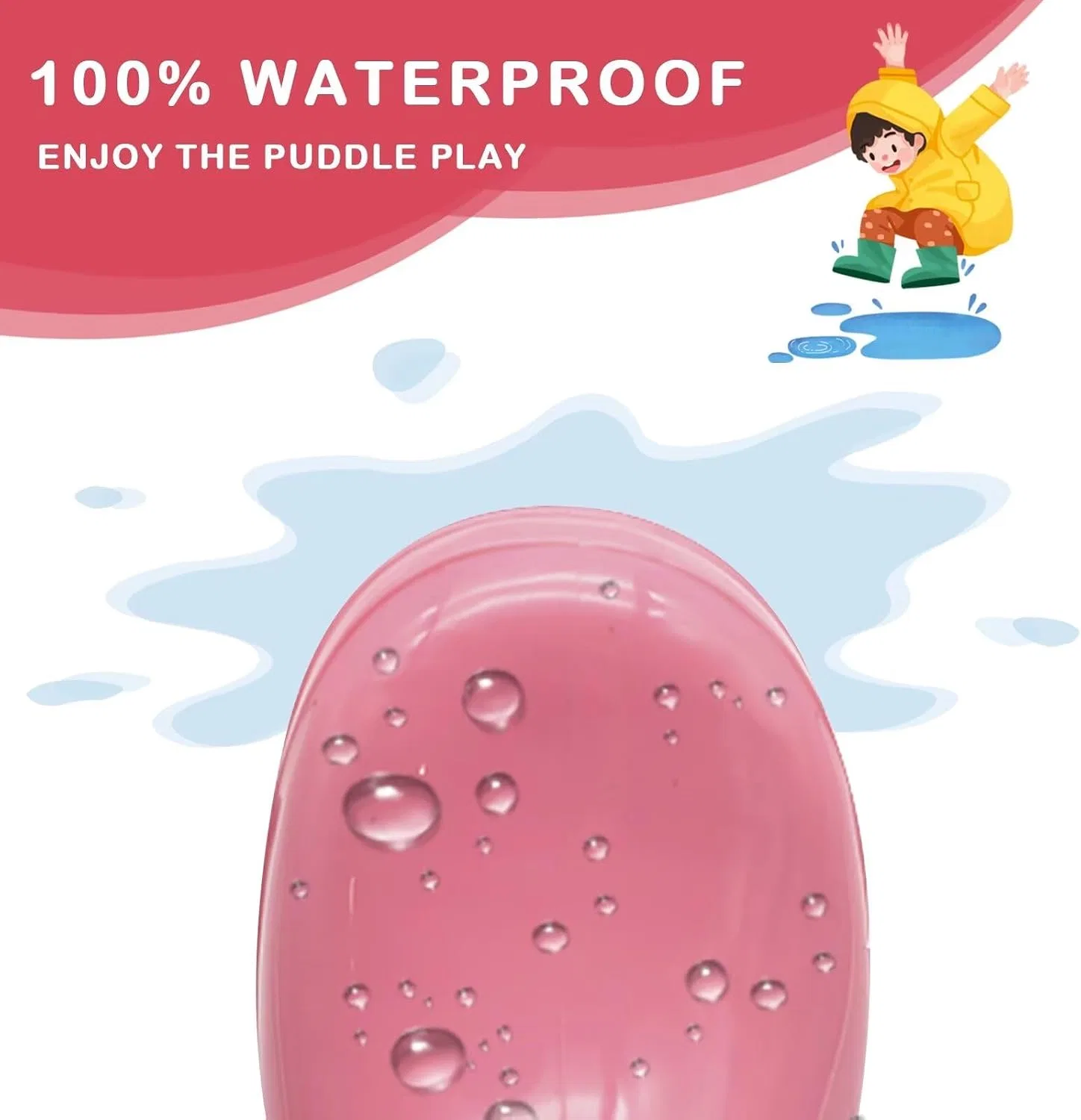 Детские сапоги дождевые для девочек EUXTERPA, Solid Pink — фото 4
