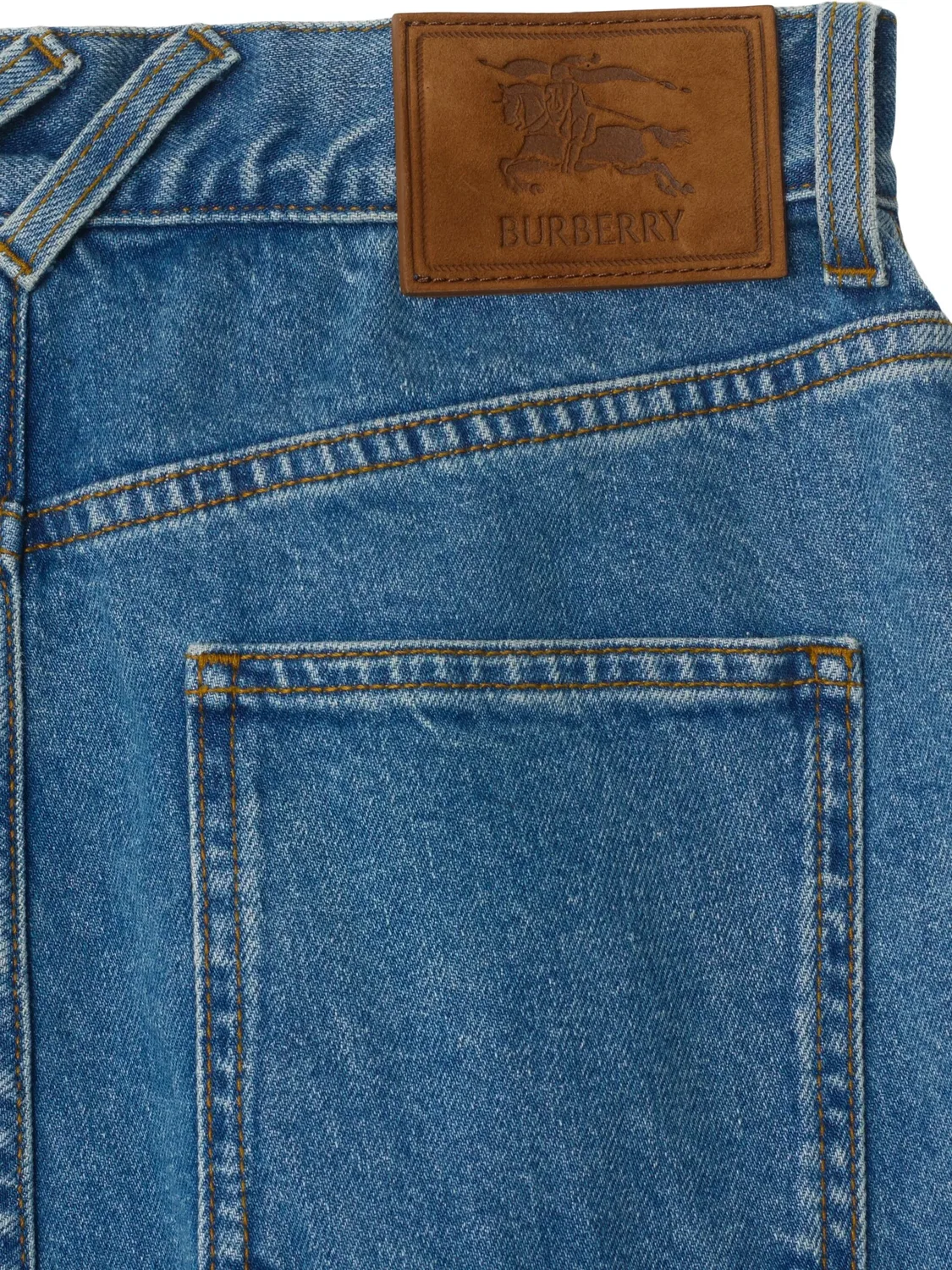 Джинсы с высокой посадкой, синие Burberry, синий — фото 2