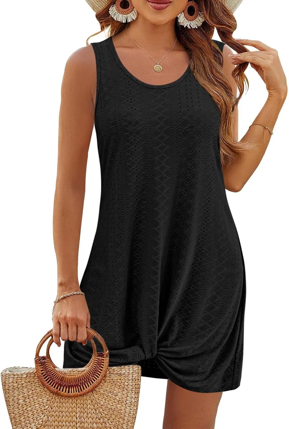 Женское летнее платье с вырезом горловины Tank Dress, Black — фото 2