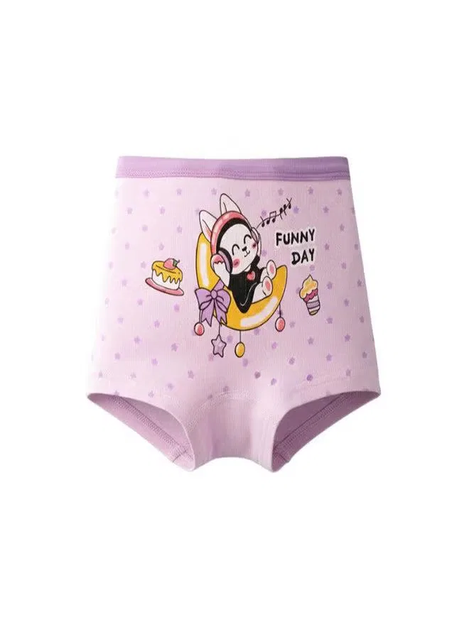 Трусы детские хлопковые комплект из 4 штук с принтом зайчиков Babyqlo, мультиколор — фото 2