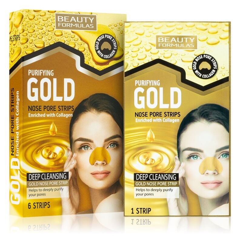 

Полоски для очищения носа с коллагеном Beauty Formulas Gold