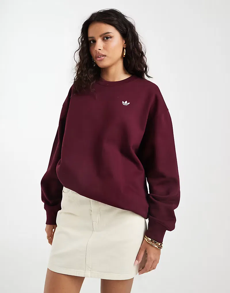 Толстовка Adidas Originals Essential Oversized, бордовый