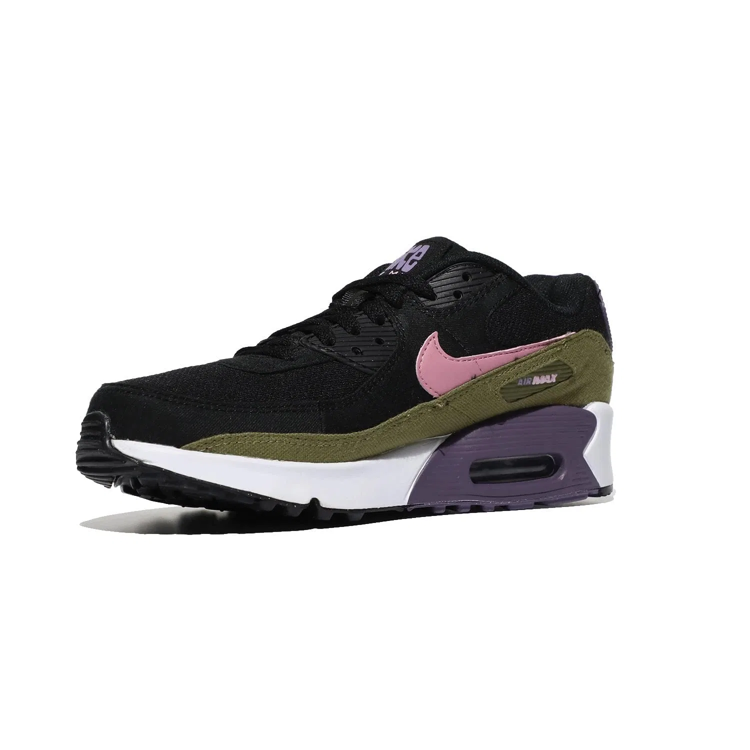 Детские кроссовки для мальчиков с шнуровкой Air Max 90 NIKE, Black Pink Elementary Pilgrim