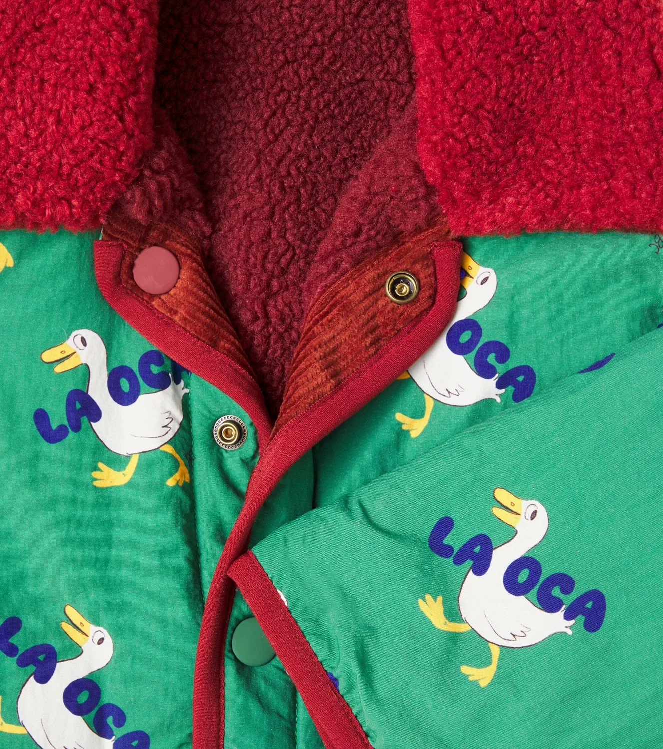 Двусторонняя плюшевая куртка Baby La Oca Bobo Choses, красный — фото 3