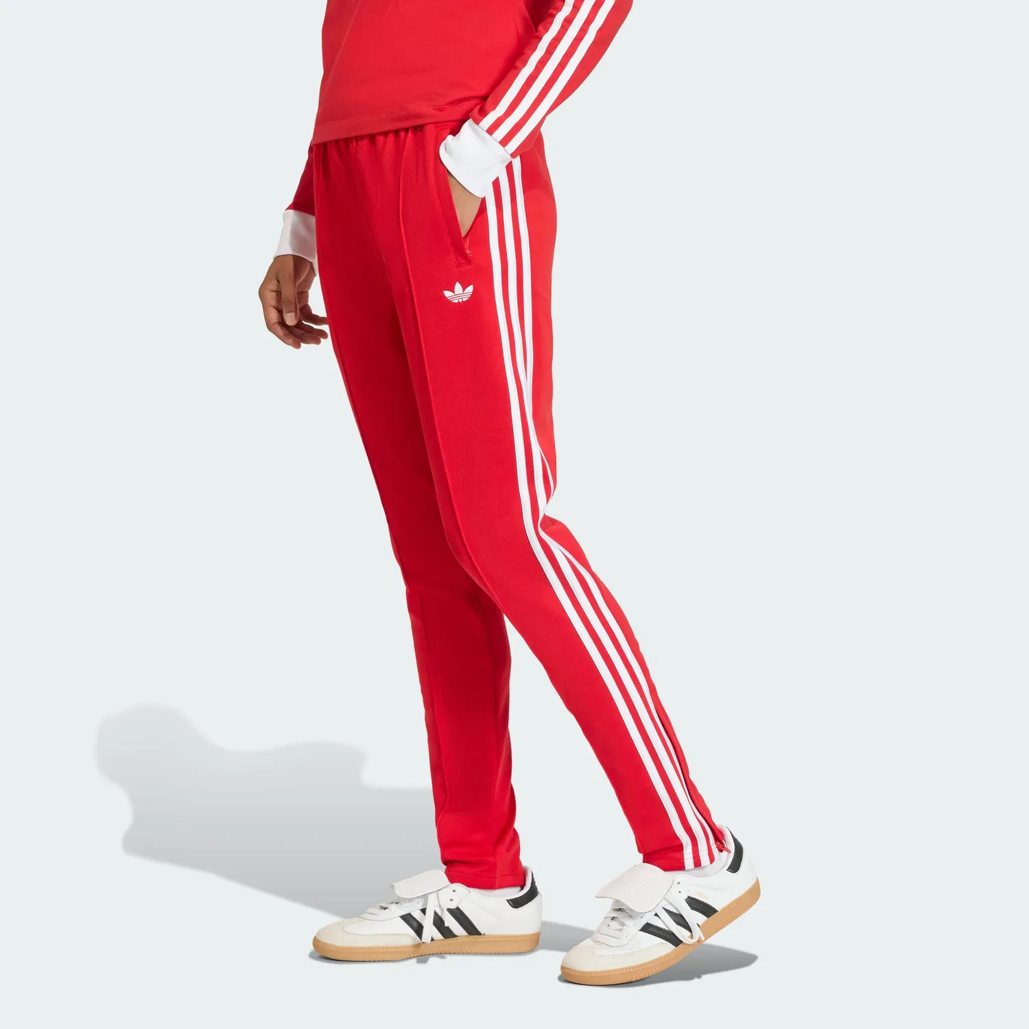 Женские спортивные брюки adidas SST Classic Track Pants с лампасами, Better Scarlet / White