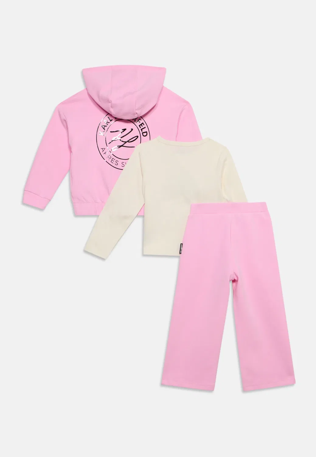 Комплект унисекс - толстовка на молнии Karl Lagerfeld Kids, Pink Frosting — фото 2
