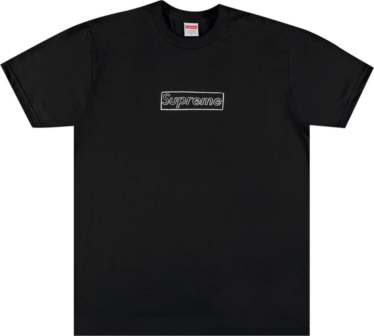 

Футболка Supreme x KAWS Chalk Logo Tee 'Black', черный