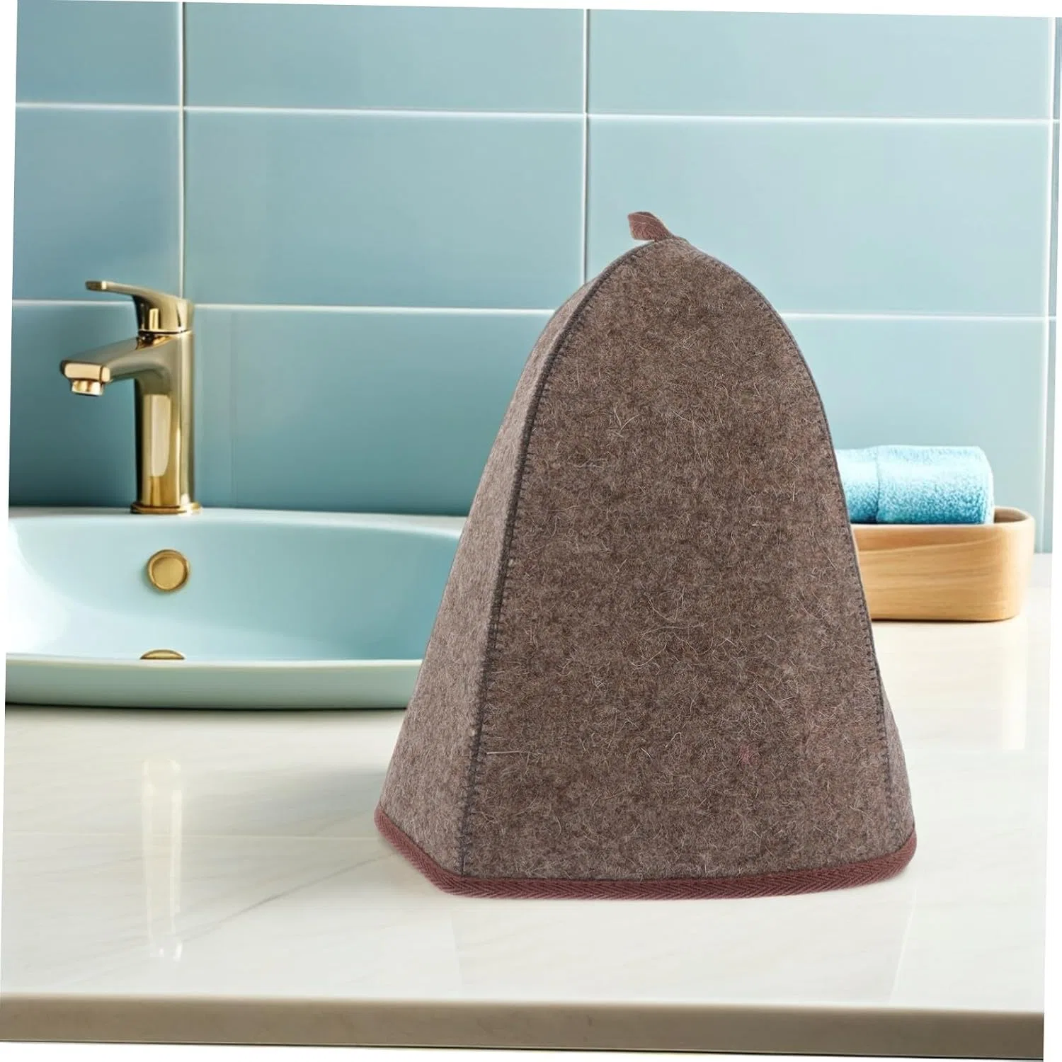 Шапочка для сауны из толстого войлока, набор 3 шт, COLLBATH, 34x26x0.6 см — фото 4