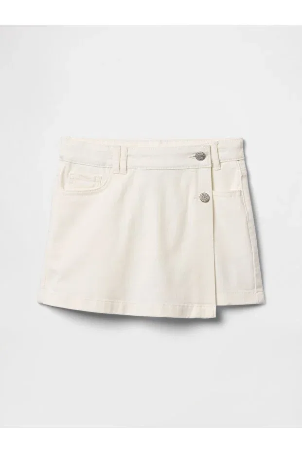 Детские шорты для девочек джинсовые Gap, Off White-000 — фото 3