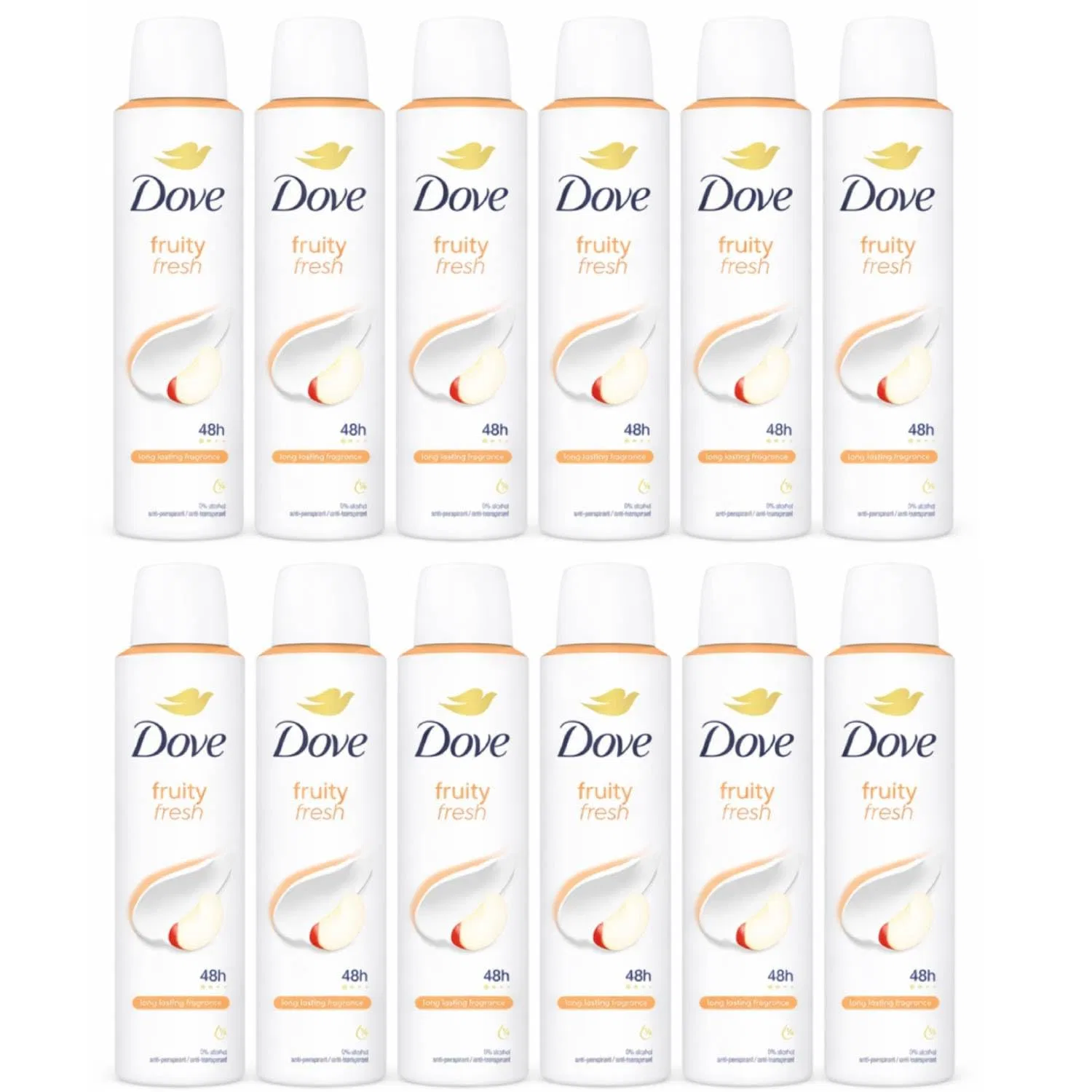 Дезодорант антиперспирант Dove Fruit Fresh, набор 12 шт, 150 мл, Фруктовый