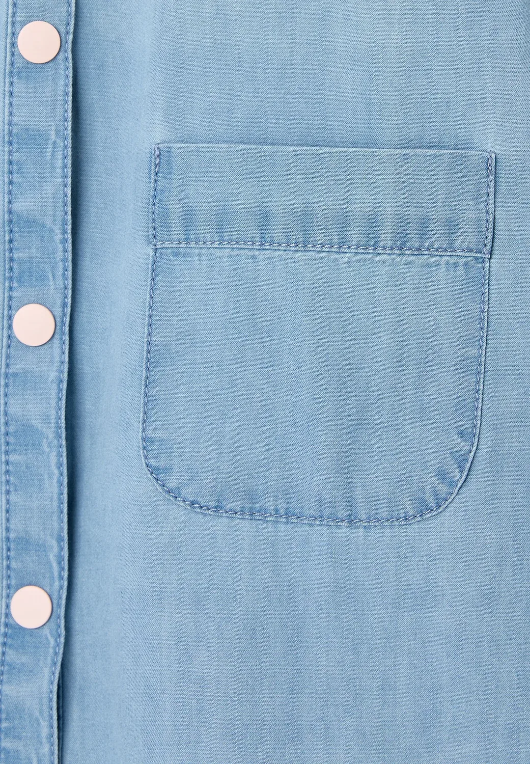 Mädchen malkittel mit bubikragen chambray - джинсовое платье Vertbaudet, Jeansblau — фото 4