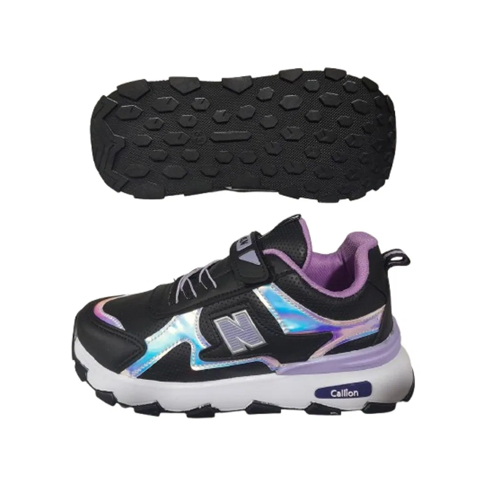 Детские спортивные кроссовки с плоской подошвой Black Lilac Callion — фото 4