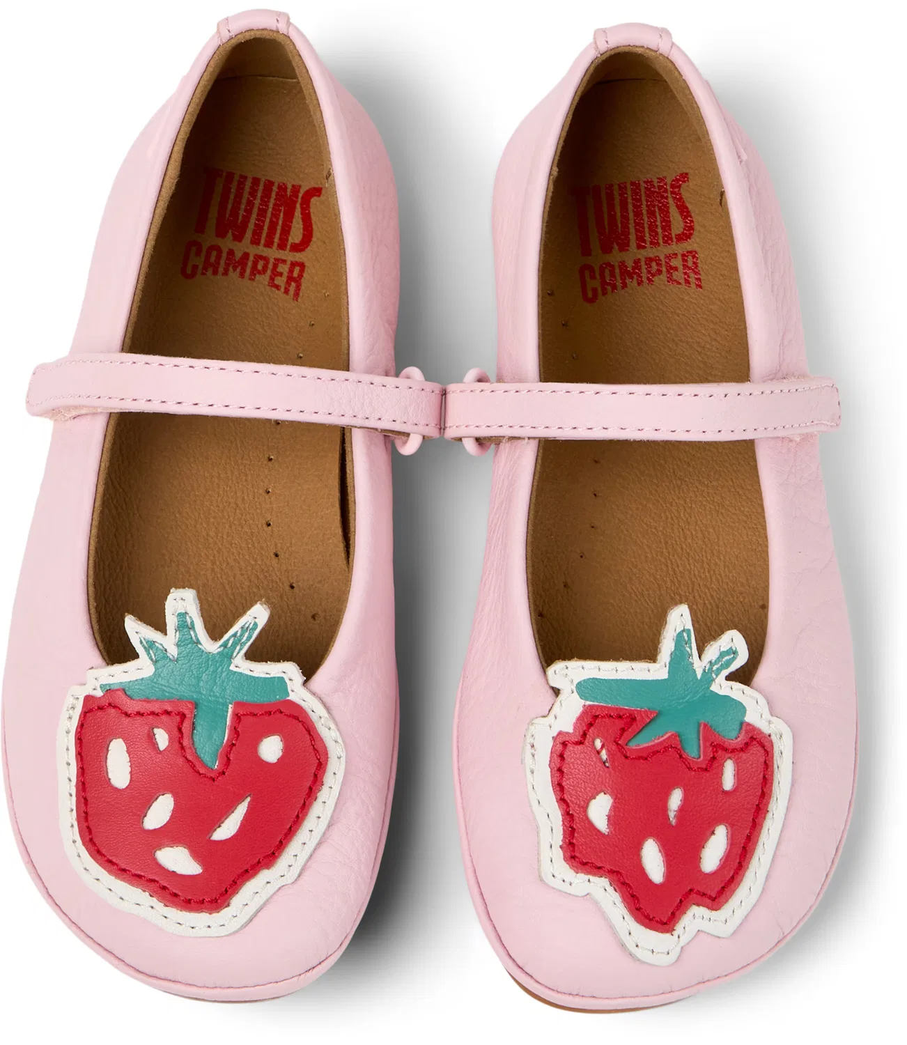 Балетки Camper Right Kids Twins пастельно-розового цвета — фото 3