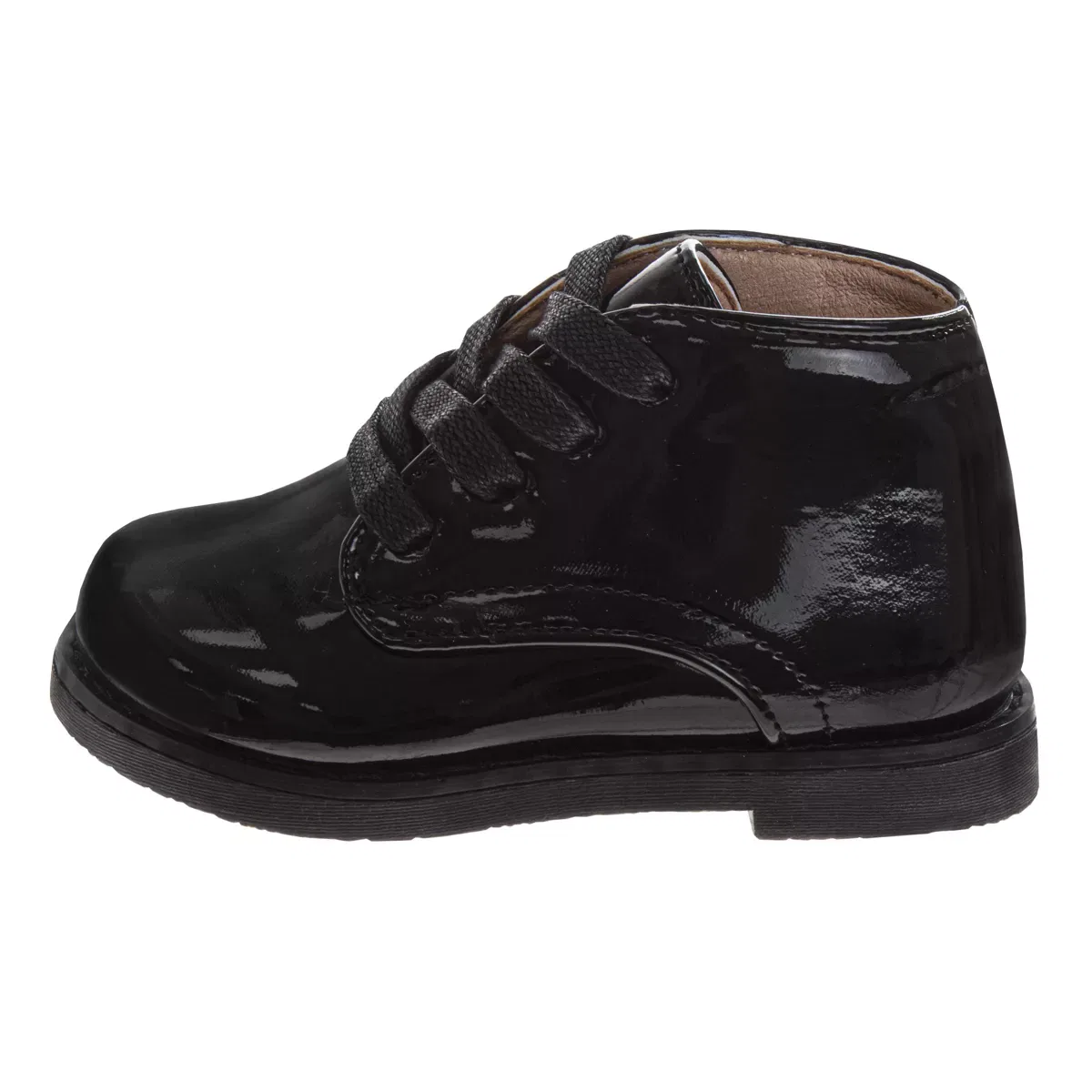 Детские туфли-лоферы на шнуровке Josmo Shoes, Black Patent — фото 3