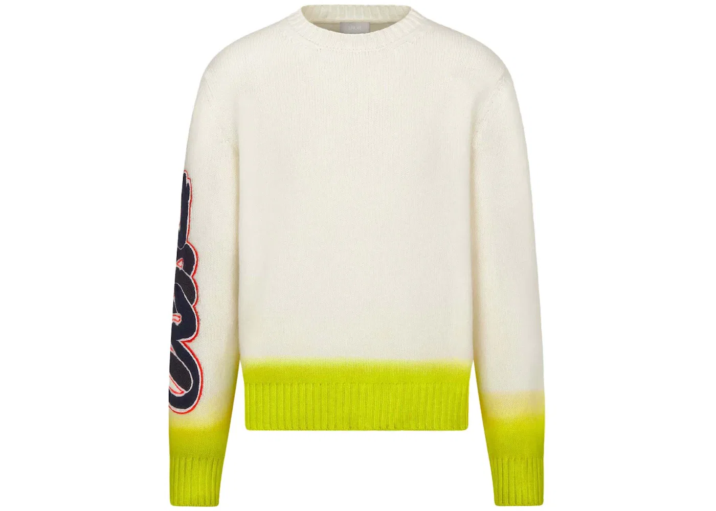 Мужской свитер с принтом Sweater Dior, White and Yellow Wool Knit