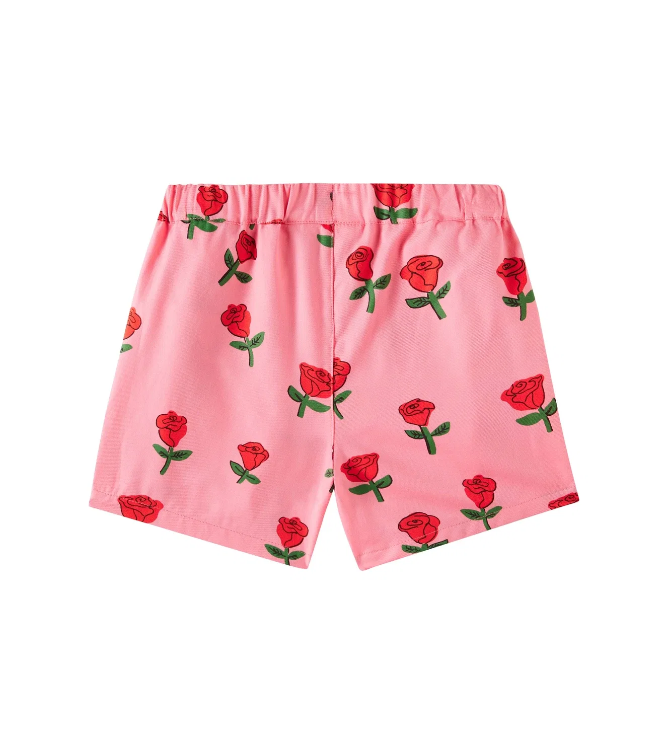 Шорты хлопковые с розами Mini Rodini, розовый — фото 3
