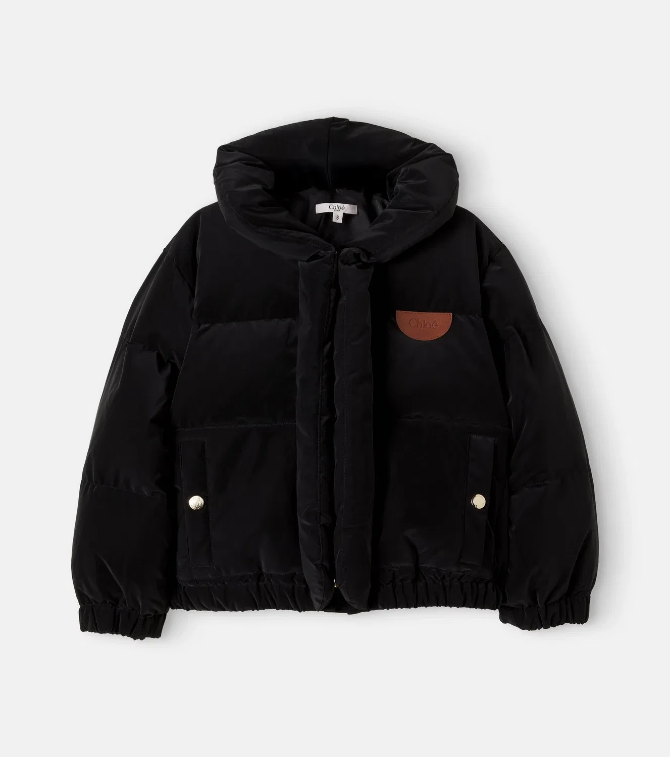 Пуховик с логотипом Chloé Kids, черный