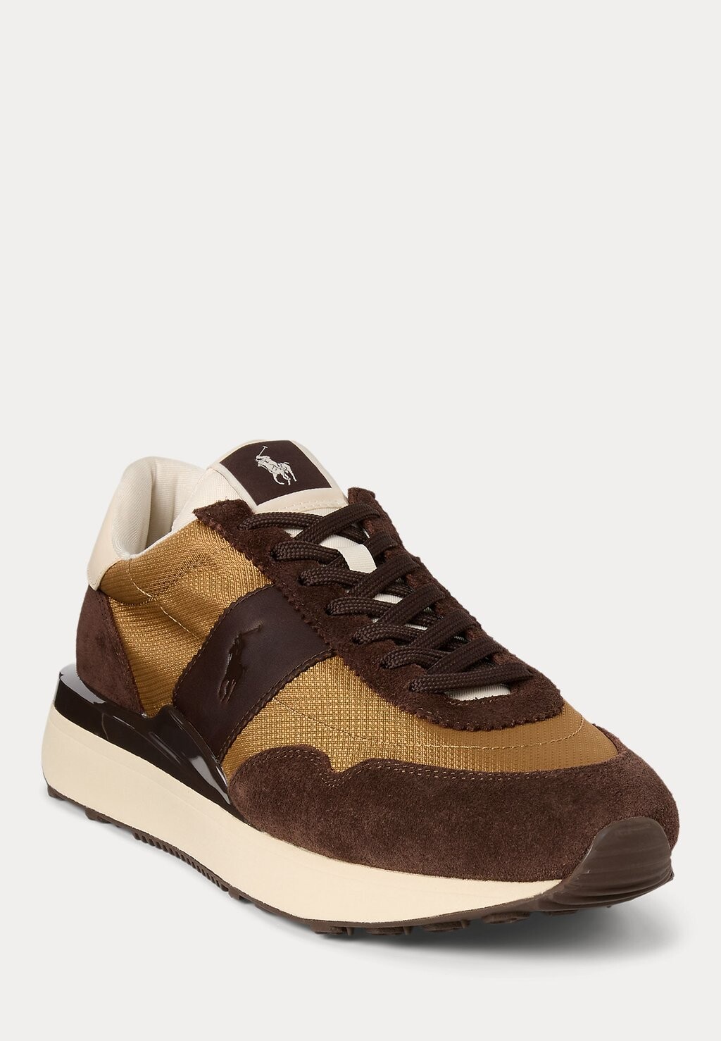

Кроссовки на шнуровке TRAIN 89 SUEDE-PANELED SNEAKER Ralph Lauren, коричневый