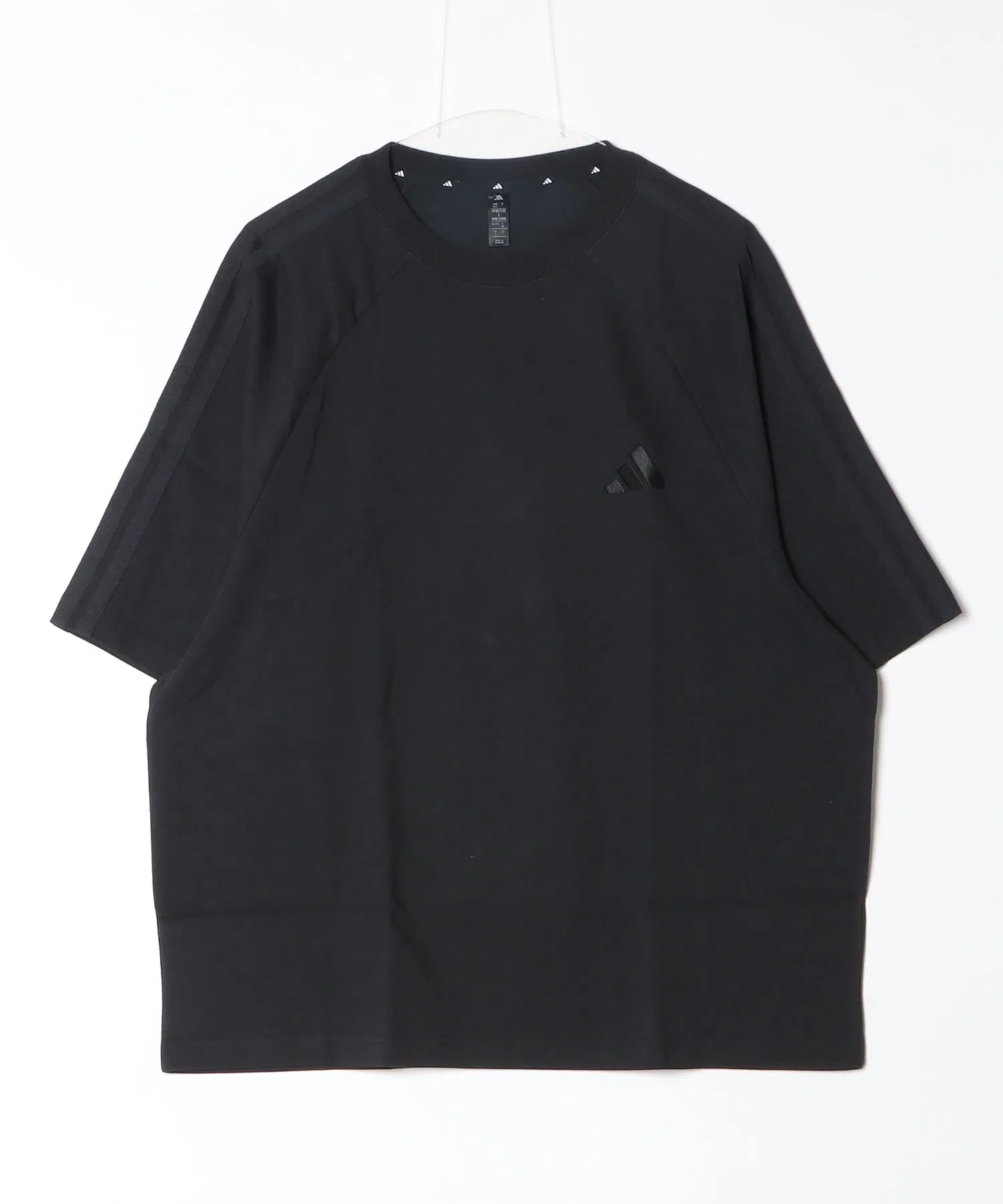 Мужская футболка adidas Oversize Fit Denim Look Three Stripes чёрная