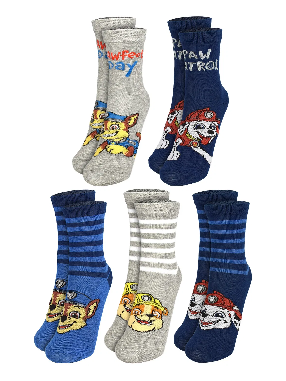 Носки с принтом комплект 5 пар Paw Patrol, многоцветный