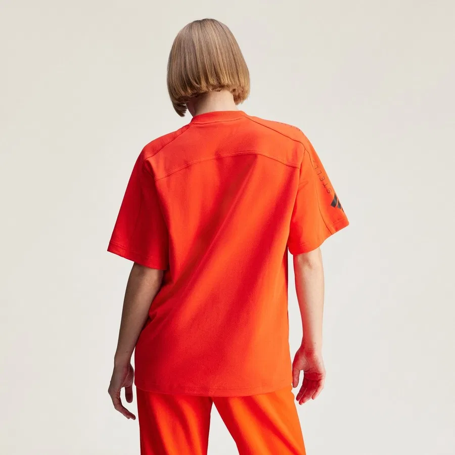 Женская футболка oversize с принтом adidas by Stella McCartney Logo Tee adidas, Красный — фото 2