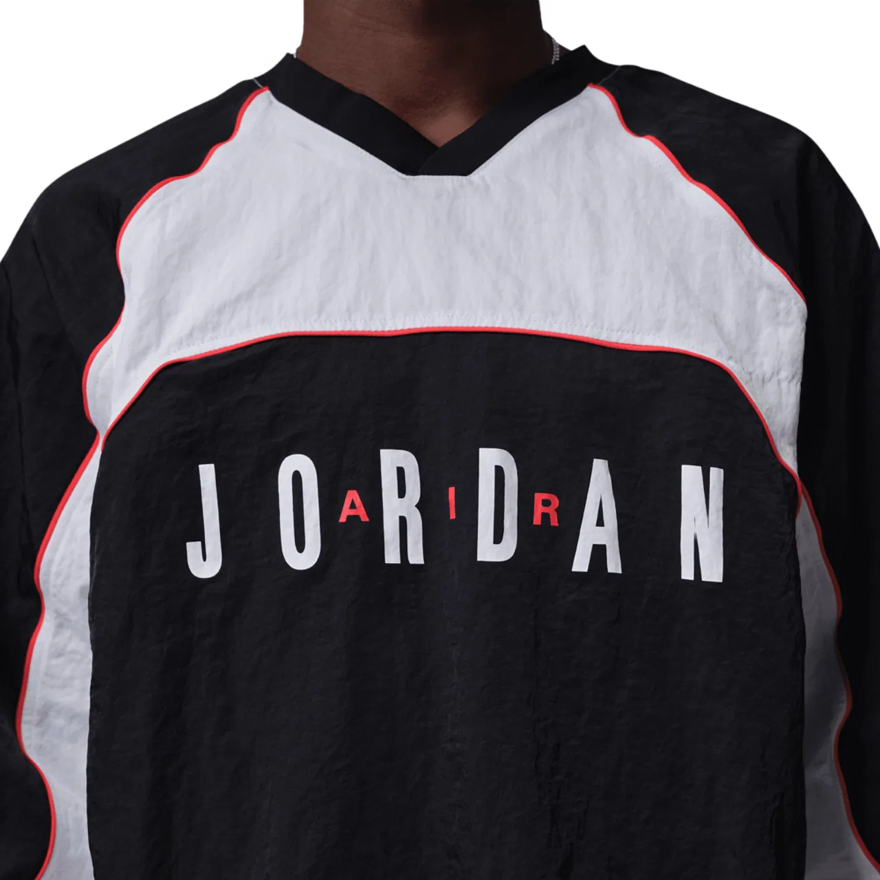 Мужская флисовая толстовка с длинным рукавом Flight Long Sleeve Warm-Up Top Jordan, цвет White/Black/Chile Red — фото 3