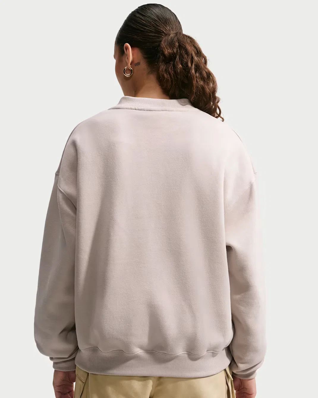 Женская свободная кофта с V-образным вырезом Nike Studio Fleece Medium Weight, Cream II/Sail — фото 2