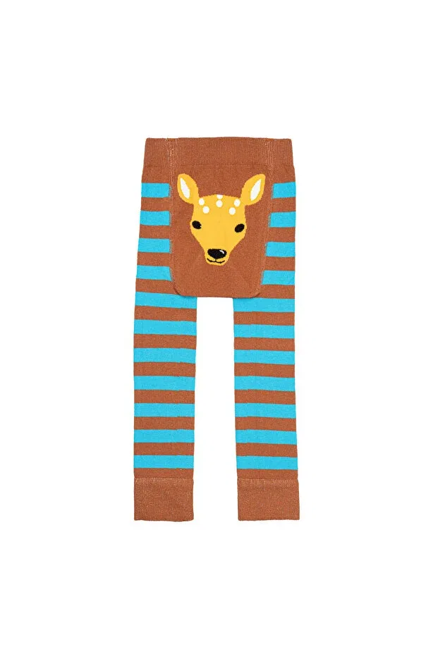 Детские леггинсы для девочек в полоску Baby knitwear leggings & underwear baby gazelle Petit Boom, Brown — фото 3