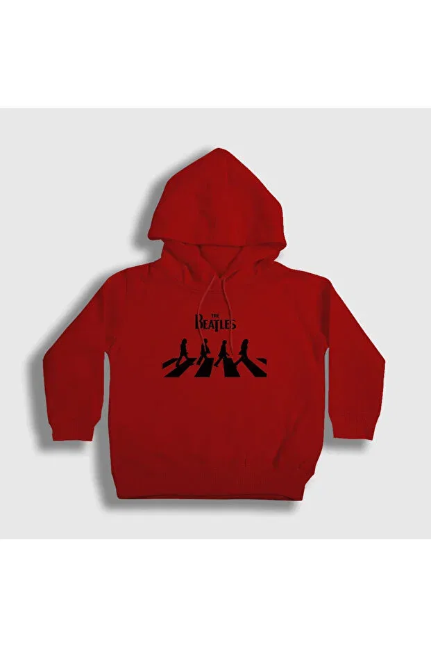 Детское худи с принтом Beatles Red Abbey Road Hooded Kids Sweatshirt Presmono, Красный