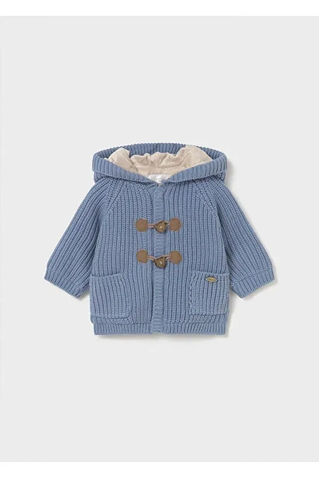 Детский вязаный кардиган для мальчиков с капюшоном Winter baby boy knitted cardigan Mayoral, Indigo Blue