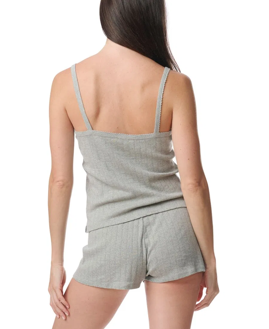 Комплект пижамы из хлопка с майкой на бретелях и шортами Polo Ralph Lauren, Heather Grey — фото 2