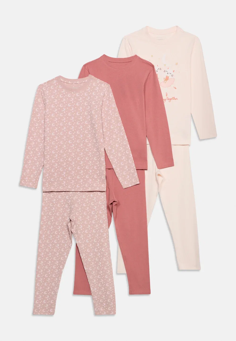 Комплект из 3 пижам Friboo By Zalando, Mauve/ Light Pink/ Berry