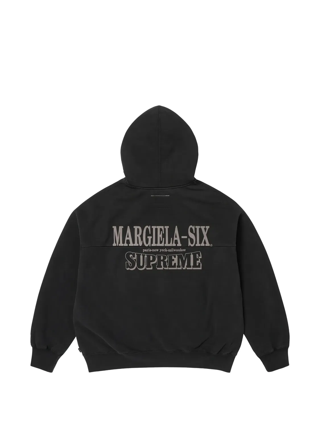 Худи на молнии из коллаборации с MM6 Maison Margiela Supreme, черный — фото 2