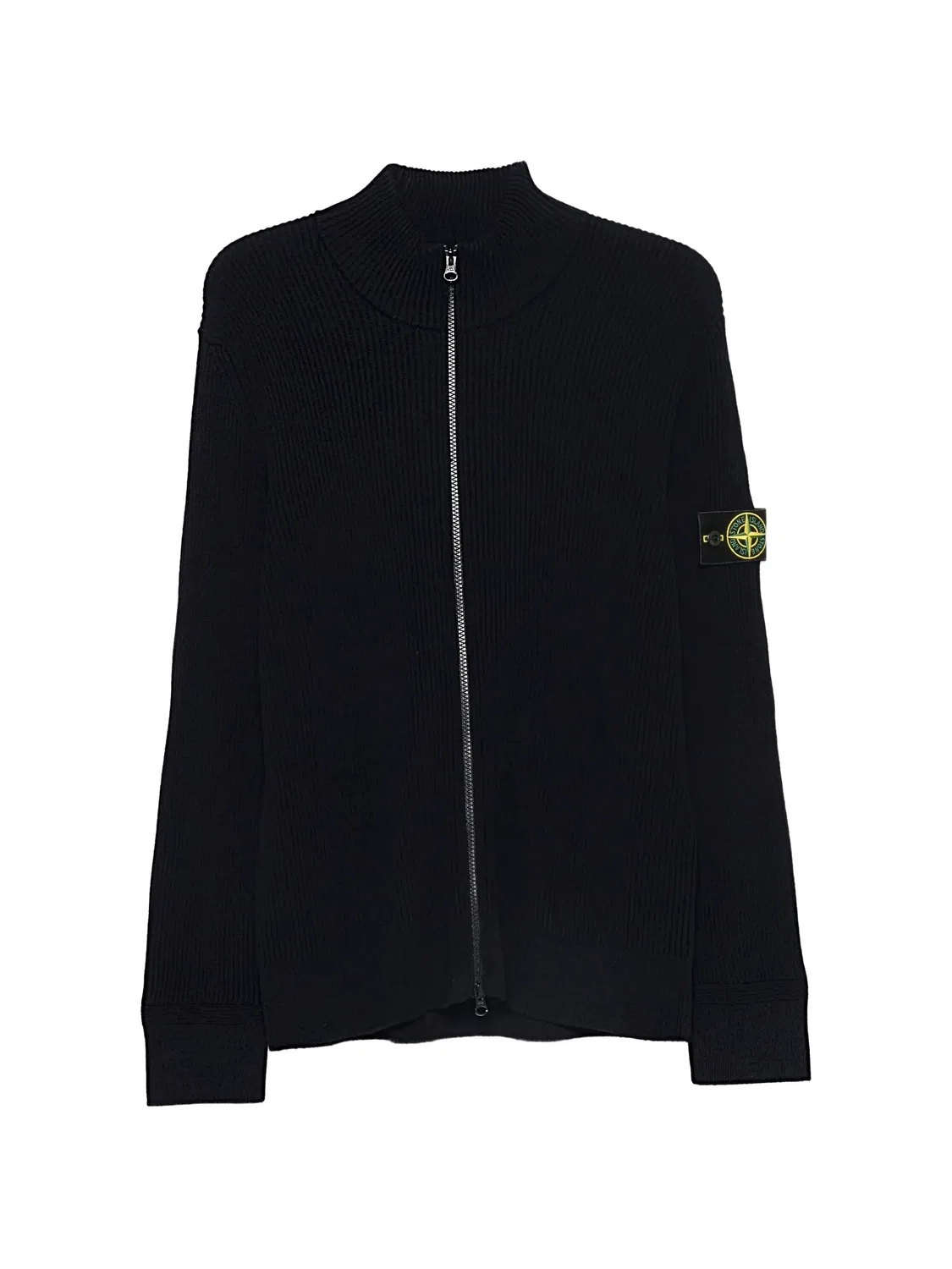 Шерстяной кардиган на молнии Stone Island, черный