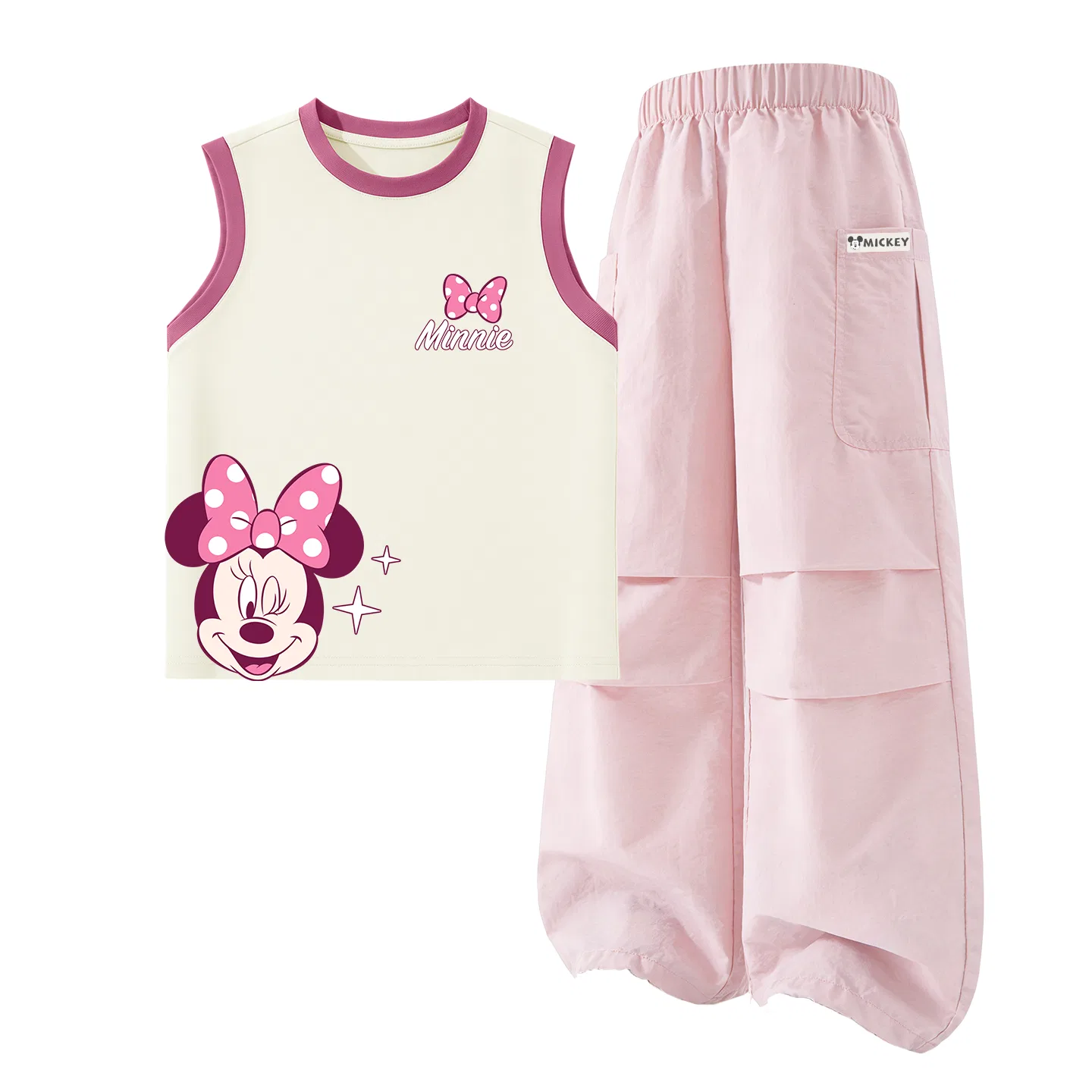 Детский спортивный костюм с круглым вырезом, Disney, Rose Red/Magnolia Pink
