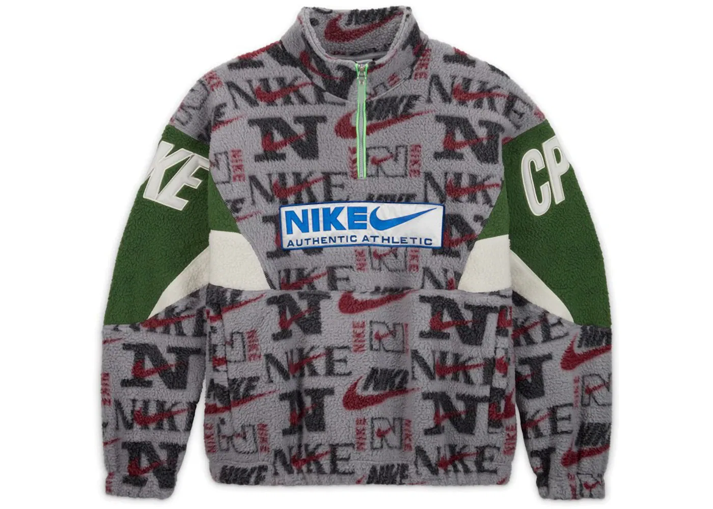Мужская куртка на молнию с принтом Nike x Cactus Plant Flea Market 1/4 Zip Top Jacket, цвет Grey Purple Green