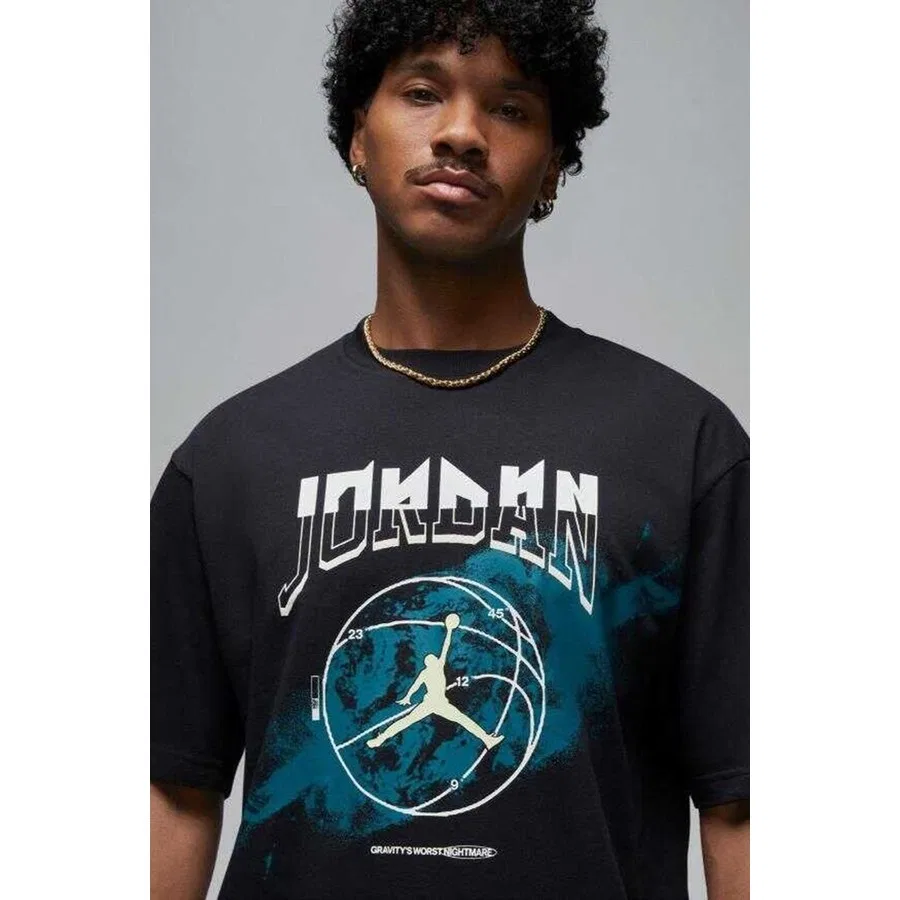 Футболка мужская с коротким рукавом с принтом MJ Graphic Short-Sleeve Crew Nike, Черный — фото 3