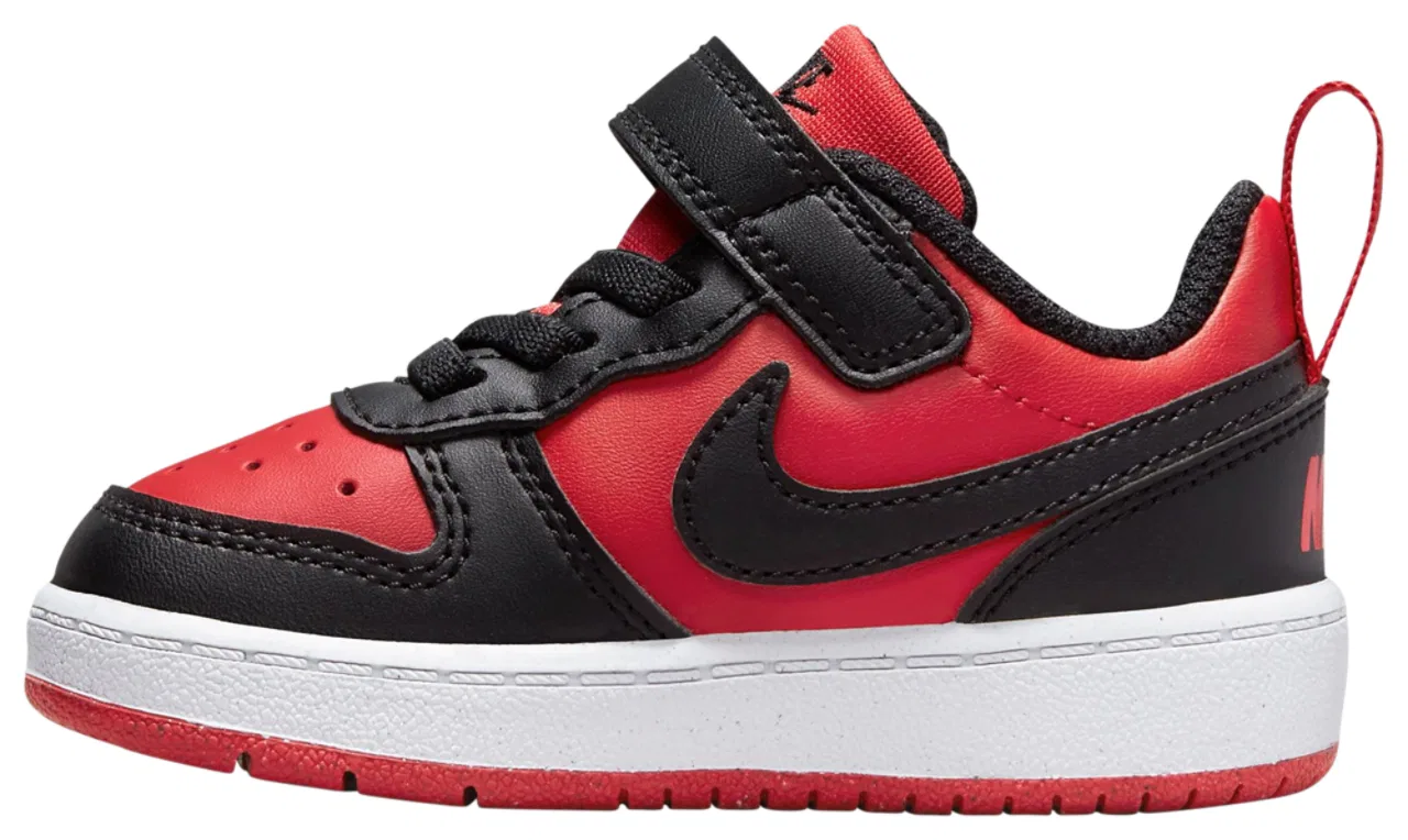 Кроссовки для мальчиков ясельного возраста Court Borough Low Recraft Nike, черный/красный/белый — фото 3