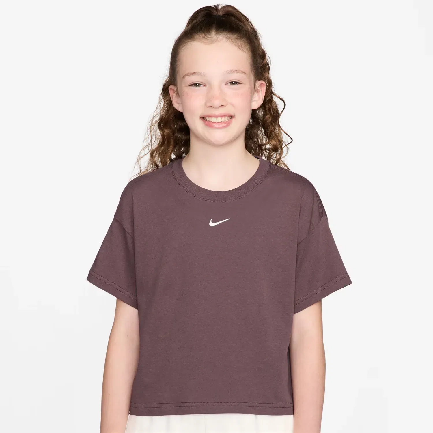 Детская футболка для девочек из хлопка Sportswear Essential Nike, Purple