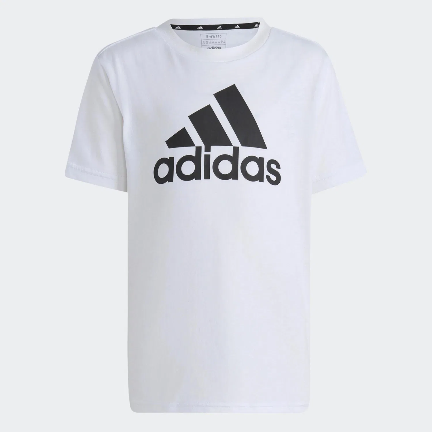 Детская футболка с принтом Essentials Logo Tee Adidas, Weiss Schwarz