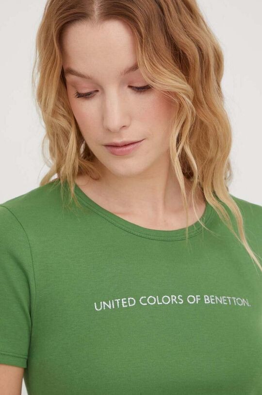 

Хлопковая футболка United Colors of Benetton, зеленый